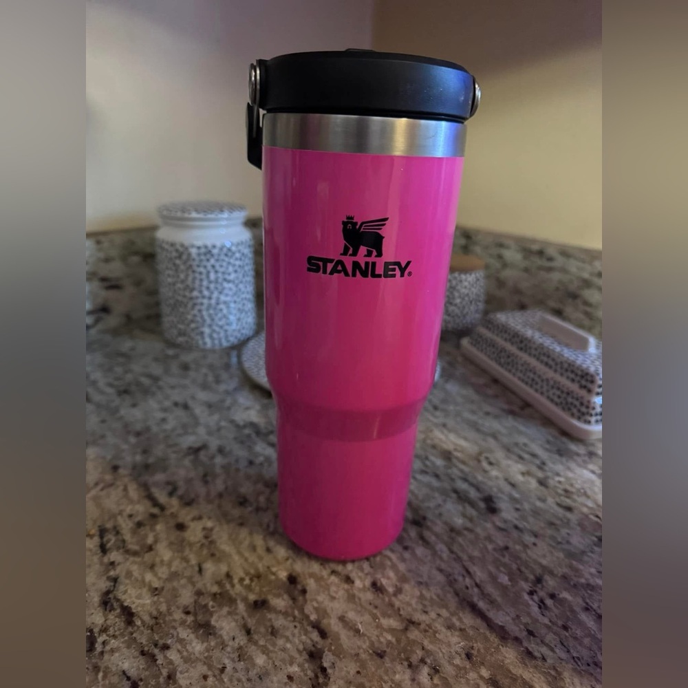 30 ounce Neon Pink Iceflow Flip Straw